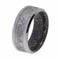 Gibeon Meteorite Inlay, Titanium 8mm Comfort-Fit Mokume Gane Band