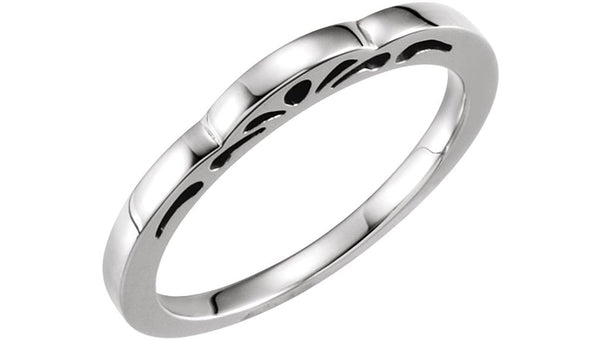 Cut-Out Paisley 3mm Stackable Sterling Silver Ring