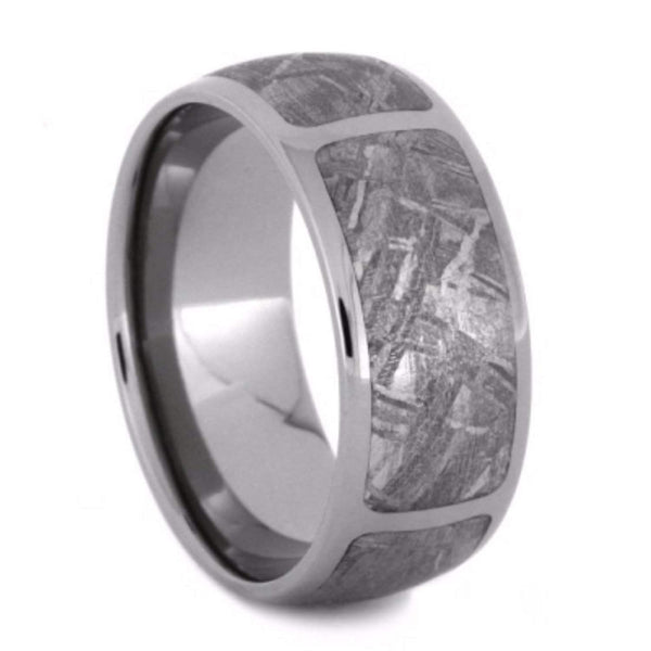 Sectioned Gibeon Meteorite 9mm Comfort-Fit Titanium Wedding Band