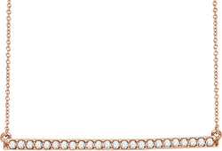 Diamond Bar 14k Rose Gold Pendant Necklace, 18" (1/3 Cttw)