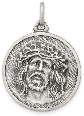 Sterling Silver Antiqued Ecce Homo Medal (29x21MM)