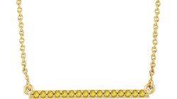 16-Stone Yellow Diamond Bar 14k Yellow Gold Pendant Necklace, 18" (.16 Ctw, Yellow, I2 Clarity)