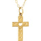 Youth Cross and Heart 14k Yellow Gold Pendant (18.80X9.10 MM)