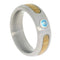 Blue Topaz, Bamboo 6mm Comfort Fit Brushed Titanium Wedding Ring