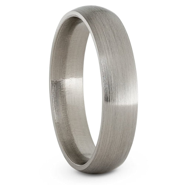 Brushed Titanium 5mm Comfort-Fit Dome Wedding Band