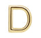 Initial Letter 'D' 14k Yellow Gold Stud Earring (Single Earring)