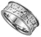 Fleur-de-lis Comfort Fit Band, Rhodium-Plated 14k White Gold 7.75mm