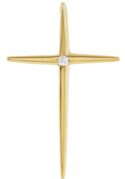 Diamond Cross 14k Yellow Gold Pendant