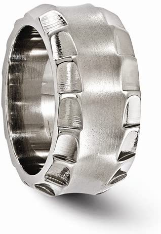 Templar Collection Titanium Faceted Edge 12mm Wedding Band, Size 8