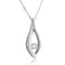 Diamond Bypass Style Pendant Necklace, Rhodium Plate Sterling Silver, 18" (.01 Ct)