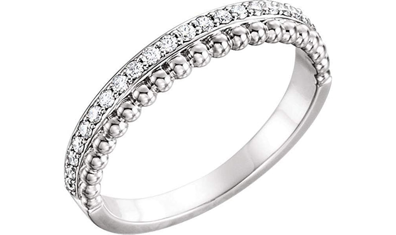 Platinum Diamond Beaded Ring, (1/4 Ctw, Color G-H, Clarity SI2-SI3), Size 6.75