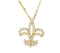 Diamond Fleur-De-Lis 14k Yellow Gold Pendant Necklace, 16" (1/4 Cttw)