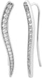 CZ Ear Climbers, Rhodium Plated Sterling Silver