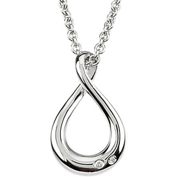 Diamond Infinity Sterling Silver Pendant Necklace, 18" (.015 Cttw)