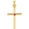 Ruby Inset Cross 14k Yellow Gold Pendant (22.65x11.4MM)