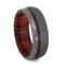 Gibeon Meteorite, Sandblast Titanium 7mm Comfort-Fit Tulip Wood Band