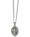 Stainless Steel Antiqued Miraculous Medal Necklace, 22" (40.13X26.31MM)