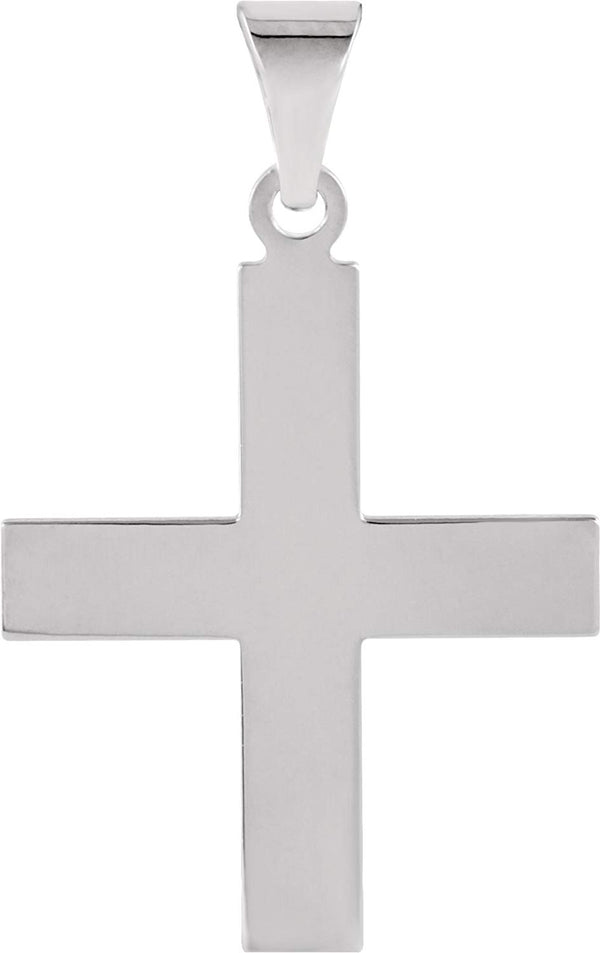 Boy's and Girl's Greek Cross 14k White Gold Pendant