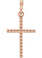 Beaded Cross 14k Rose Gold Pendant (25.4X17.2 MM)