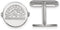 Rhodium-Plated Sterling Silver Colorado Rockies Round Cuff Links, 15MM