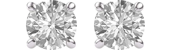 Charles & Colvard Forever One Moissanite Solitaire Earrings, Rhodium-Plated 14k White Gold (7MM)