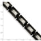 Men's Polished and Satin Stainless Steel 12mm Black IP-Plated Bracelet, 8"