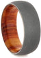 Sandblasted Titanium 8mm Comfort-Fit Tulipwood Sleeve Wedding Band, Size 8.75