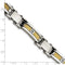 Men's Polished Stainless Steel 11mm Yellow IP-Plated Cable with CZ Bracelet, 8.5"