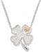 Rhodium-Plated Sterling Silver Four Leaf Clover Pendant Necklace, 12k Rose Gold Black Hills Gold