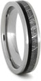 Meteorite, African Black Wood 5mm Comfort-Fit Titanium Wedding Band, Size 15.5