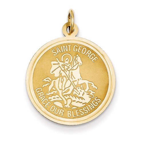 14k Yellow Gold St. George Medal Charm (28x20MM)