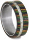 Dymondwood Camo and Deer Antler 8mm Comfort-Fit Matte Titanium Wedding Band, Size 7