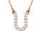 14k Rose Gold Diamond Initial 'U' 1/8 Cttw Necklace, 16" (GH Color, I1 Clarity)