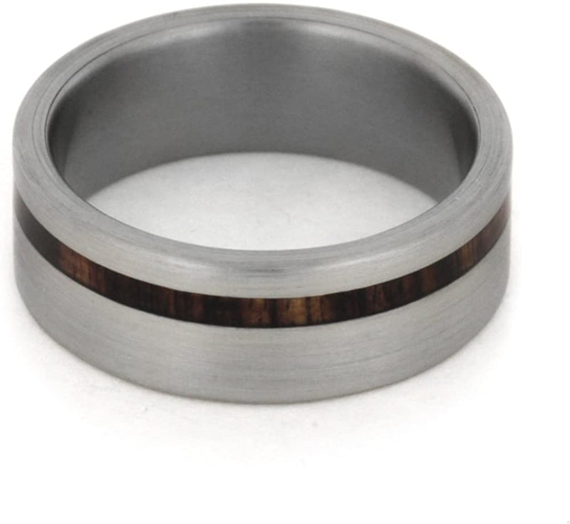 Brushed Titanium, King Wood Stripe 7mm Comfort-Fit Band