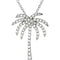 Diamond Palm Tree Platinum Pendant Necklace, 16" (1/3 Cttw)