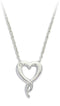 Diamond Heart Pendant Necklace, Rhodium Plate Sterling Silver, 18" (.02 Ct)