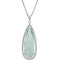 Green Quartz Pear Sterling Silver Necklace, 18"