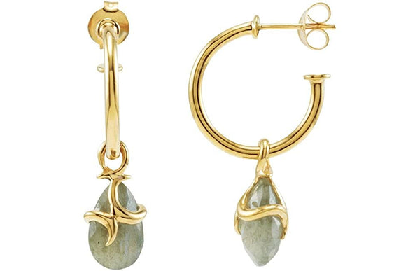 Missoma Labradorite Hoop Earrings, 18K Yellow Vermeil