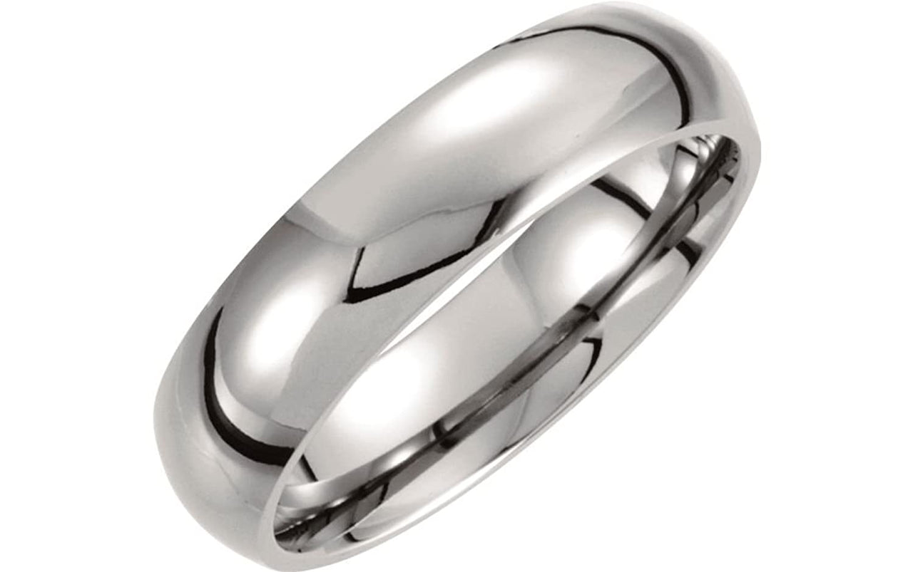 Titanium 10mm Domed Polished Comfort-Fit Band