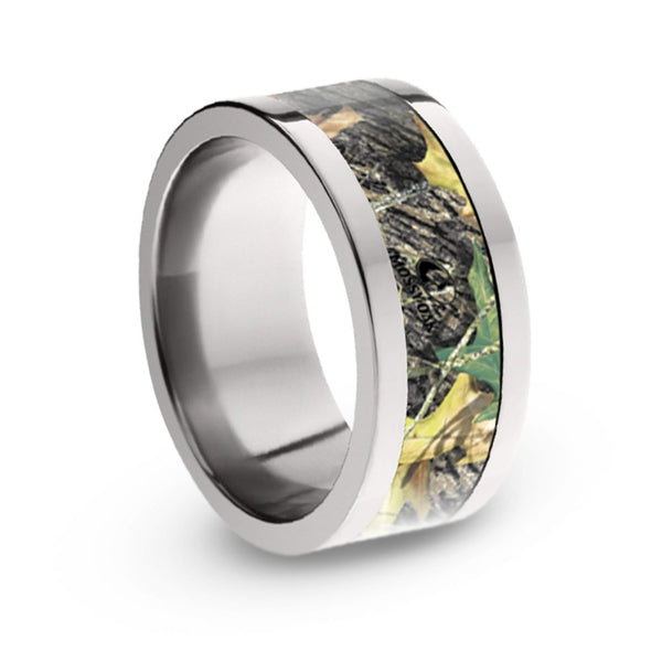 Mossy Oak Camo Inlay 8mm Comfort-Fit Titanium Ring