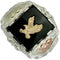 Men's Onyx Eagle Ring, 10k Yellow Gold, Sterling Silver, 12k Green and Rose Gold Black Hills Gold Motif, Size 12