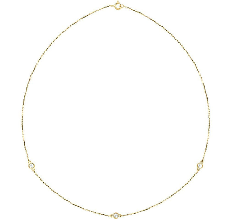 Diamond Solitaire 14k Yellow Gold Pendant Necklace, 18" (1/3 Cttw)