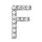 Platinum Diamond Letter 'F' Initial Stud Earring (Single Earring) (.05 Ctw, GH Color, SI2-SI3 Clarity)