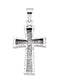 Christian Cross Rhodium-Plated 14k White Gold Pendant (23.00X16.00 MM)