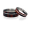 Titanium Pinstripe Ring, Ironwood, His and Hers Wedding Band Set, M10.5-F9.5