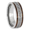 Moissanite, Diamonds, Meteorite, Tulipwood, 10k White Gold Comfort-Fit Titanium Couples Wedding Band Set