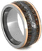 The Men's Jewelry Store (Unisex Jewelry) Gibeon Meteorite, Dinosaur Bone, 14k Rose Gold 10mm Comfort-Fit Titanium Wedding Band