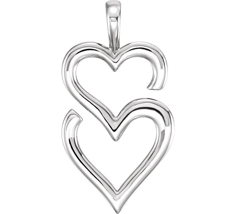 Platinum Double Heart Pendant,