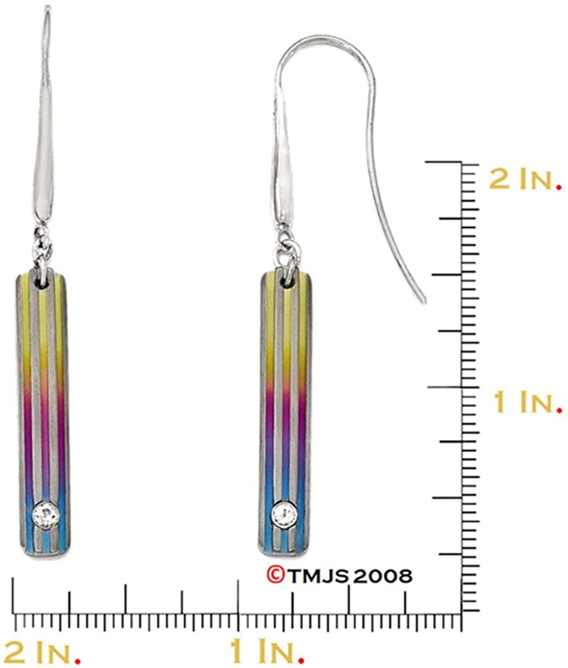 Radiance Collection Gray and Rainbow Anodized White Sapphire Earrings