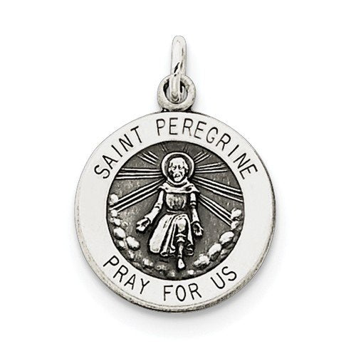 Sterling Silver St. Peregrine Medal (20X15 MM)